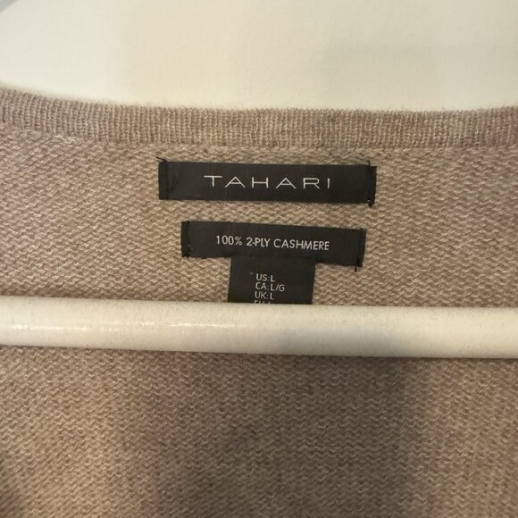 TAHARI Luxurious 100% 2-Ply Cashmere Belted Wrap Dress, NWT - Picture 3 of 3